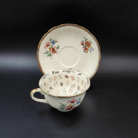 Alfred Meakin Tea Cup And Saucer " The Cup Of Knowledge " Royal Marigold 1920's - Picture 4 of 11